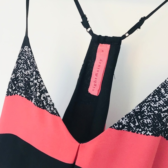 EIGHT SIXTY size 8-10 dress with spaghetti straps, black, pink and white - Picture 5 of 11